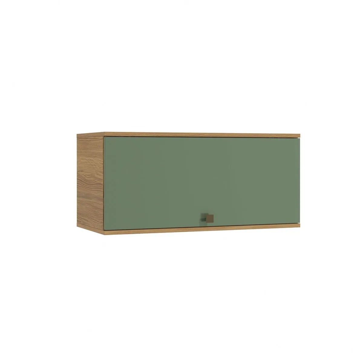 imagem de Armário Aéreo Celeste 100% MDF 1 Porta Basculante Nogueira/Verde 80x35x37cm Kappesberg - N748-NGVE